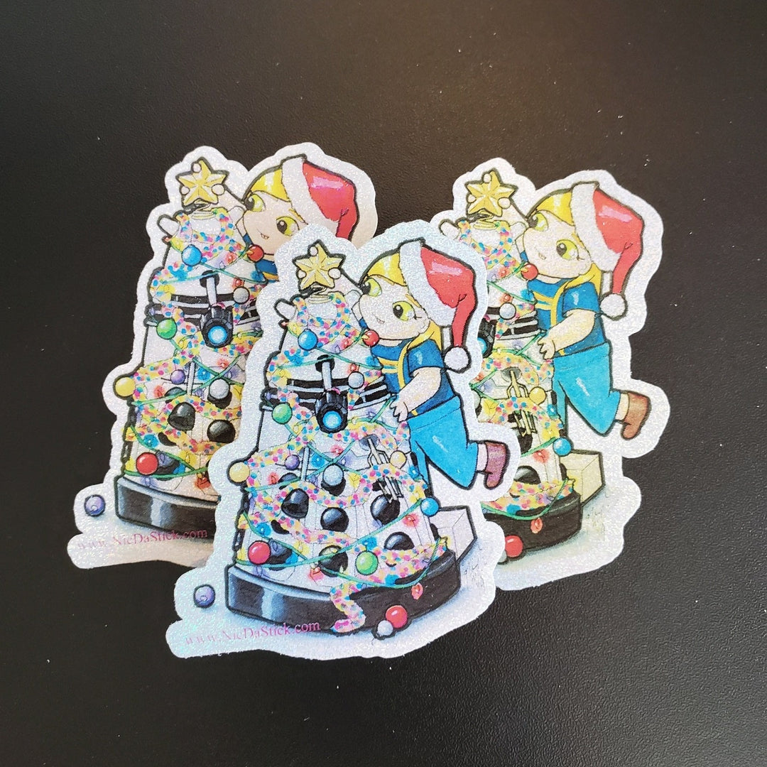 Merry Who-mas Holographic Sticker - Waterproof Vinyl