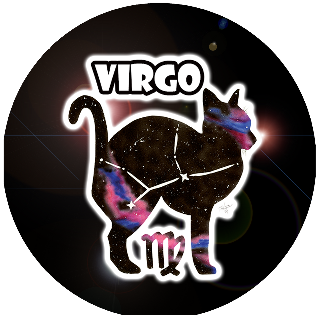 Zodicat Virgo Button Pin