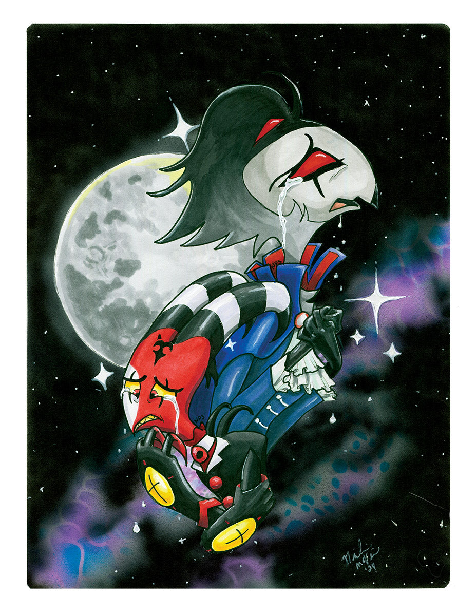 Stolas and Blitzo "Tears in the Moonlight" - Art Print