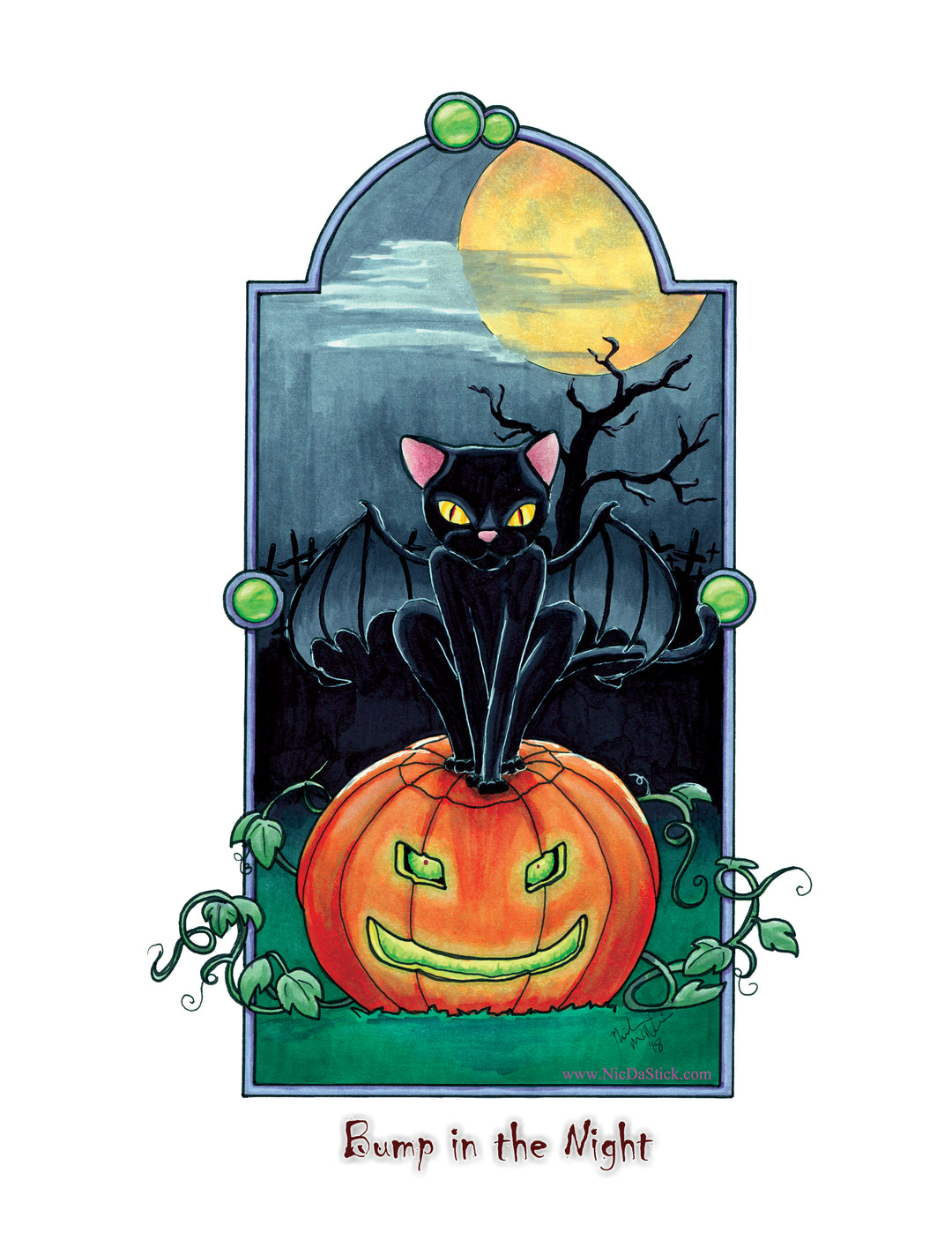 Bump in the Night - Holidaze Cat Print