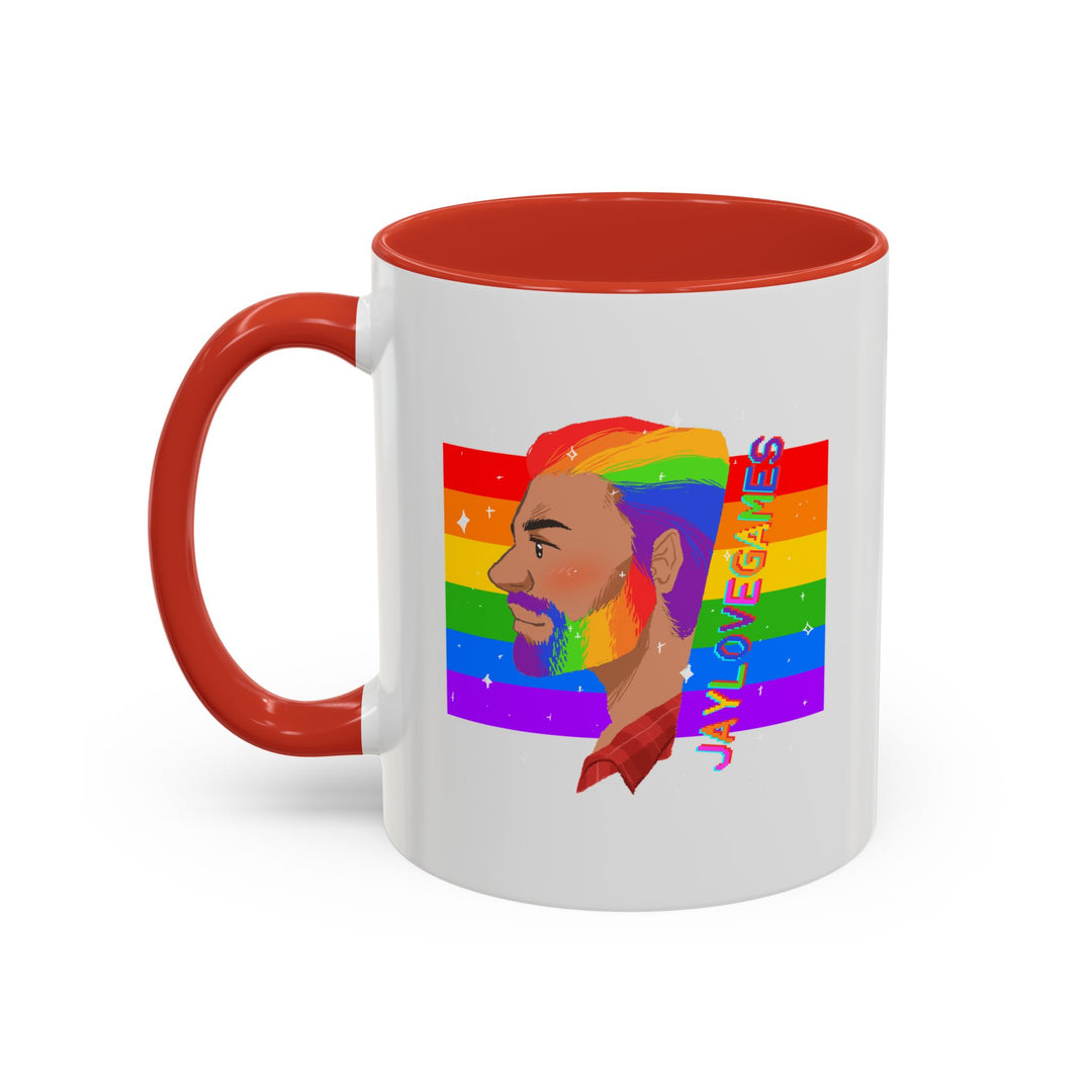 Pride 2026 Jaylovegames Accent Coffee Mug — 'Jaylovepride'  (11/15oz)