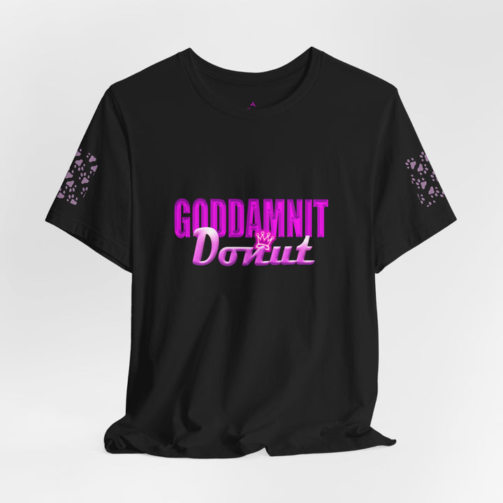 Goddamnit Donut Graphic Tee — Retro Pink Script Shirt