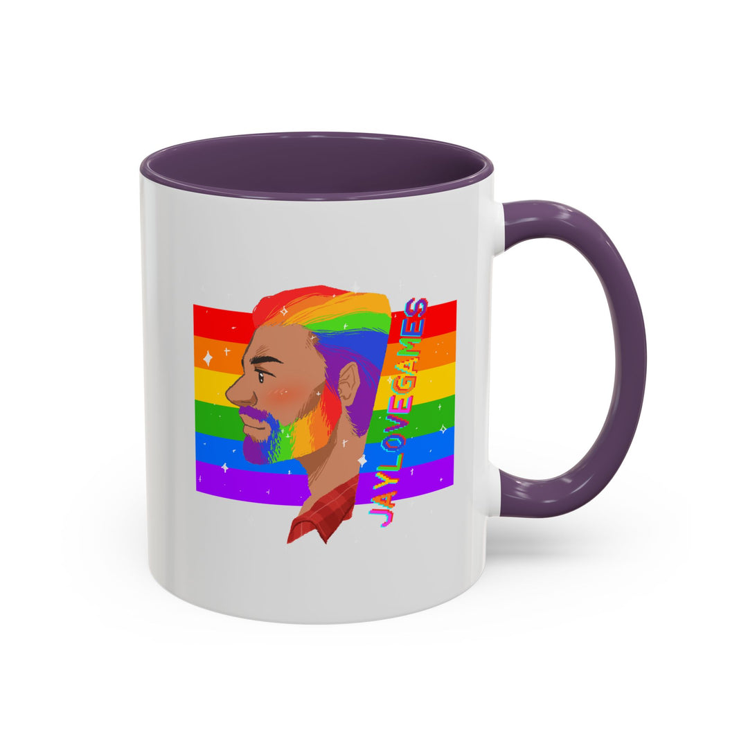 Pride 2026 Jaylovegames Accent Coffee Mug — 'Jaylovepride'  (11/15oz)