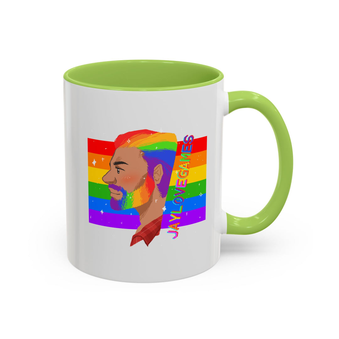 Pride 2026 Jaylovegames Accent Coffee Mug — 'Jaylovepride'  (11/15oz)