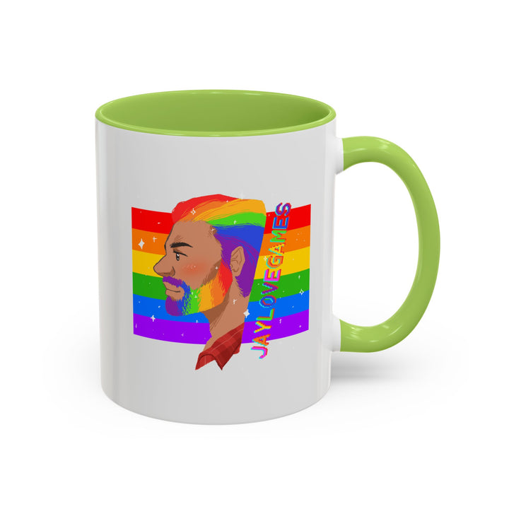Pride 2026 Jaylovegames Accent Coffee Mug — 'Jaylovepride'  (11/15oz)