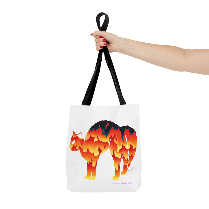 Fire Silohcat AOP Tote Bag