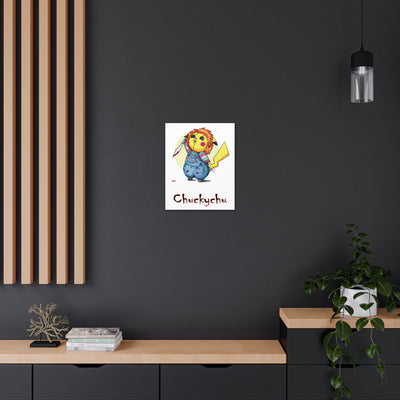 Chuckychu - Horrorchu Mashup Canvas Print  w/Text
