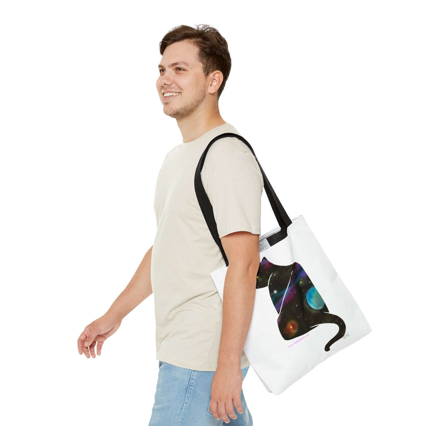 Space Silohcat AOP Tote Bag