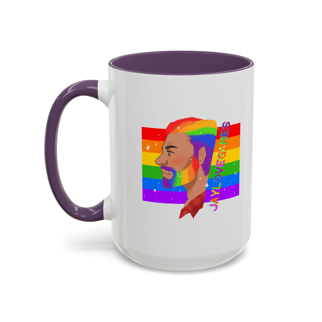 Pride 2026 Jaylovegames Accent Coffee Mug — 'Jaylovepride'  (11/15oz)