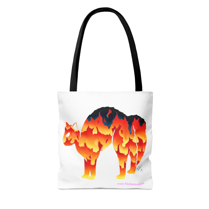 Fire Silohcat AOP Tote Bag
