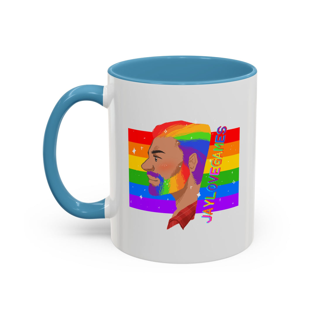 Pride 2026 Jaylovegames Accent Coffee Mug — 'Jaylovepride'  (11/15oz)