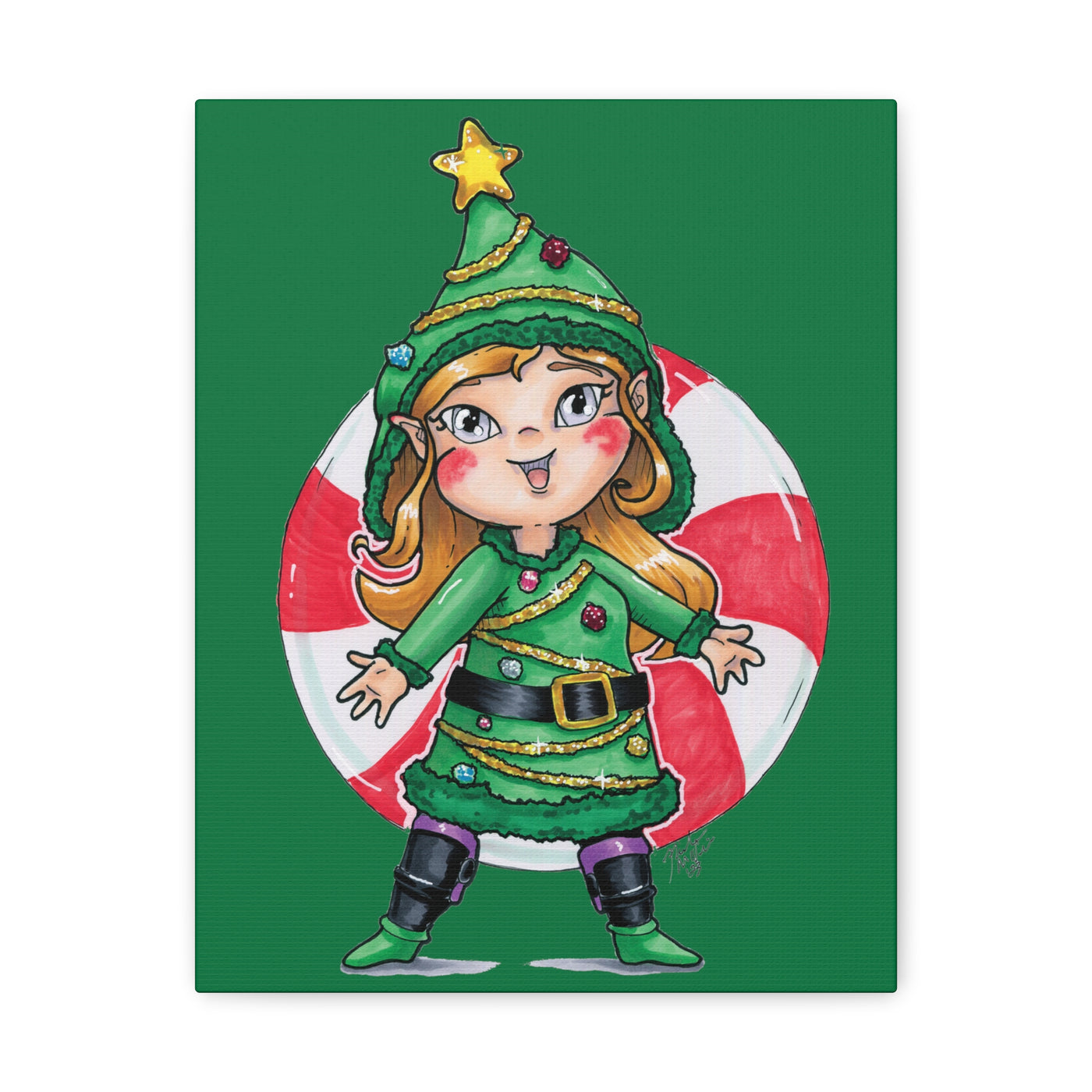 Nicklette the Elf Holiday Print
