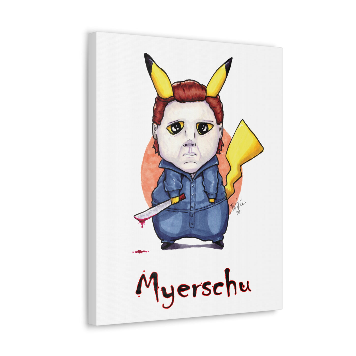 Myerschu - Horrorchu Mashup Canvas Print  w/Text