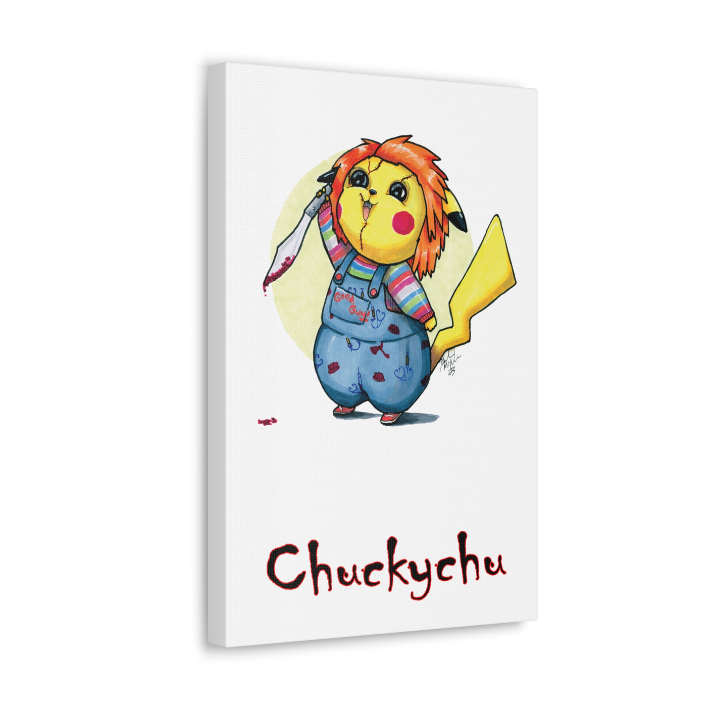 Chuckychu - Horrorchu Mashup Canvas Print  w/Text