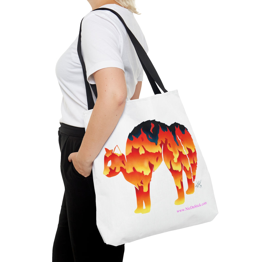 Fire Silohcat AOP Tote Bag
