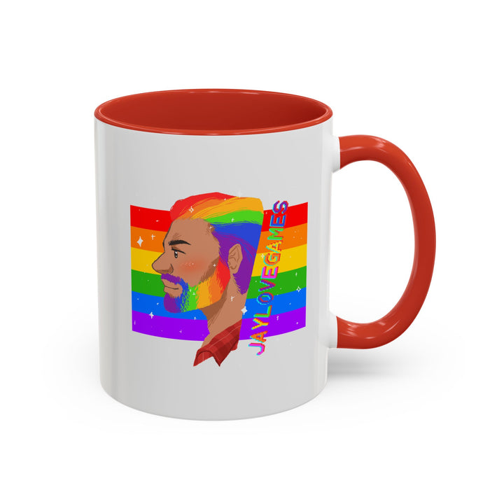 Pride 2026 Jaylovegames Accent Coffee Mug — 'Jaylovepride'  (11/15oz)