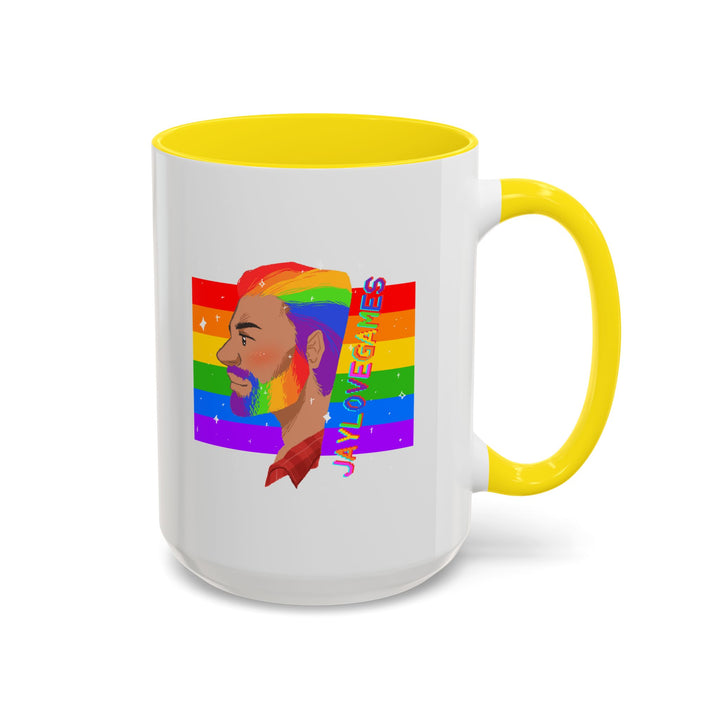 Pride 2026 Jaylovegames Accent Coffee Mug — 'Jaylovepride'  (11/15oz)