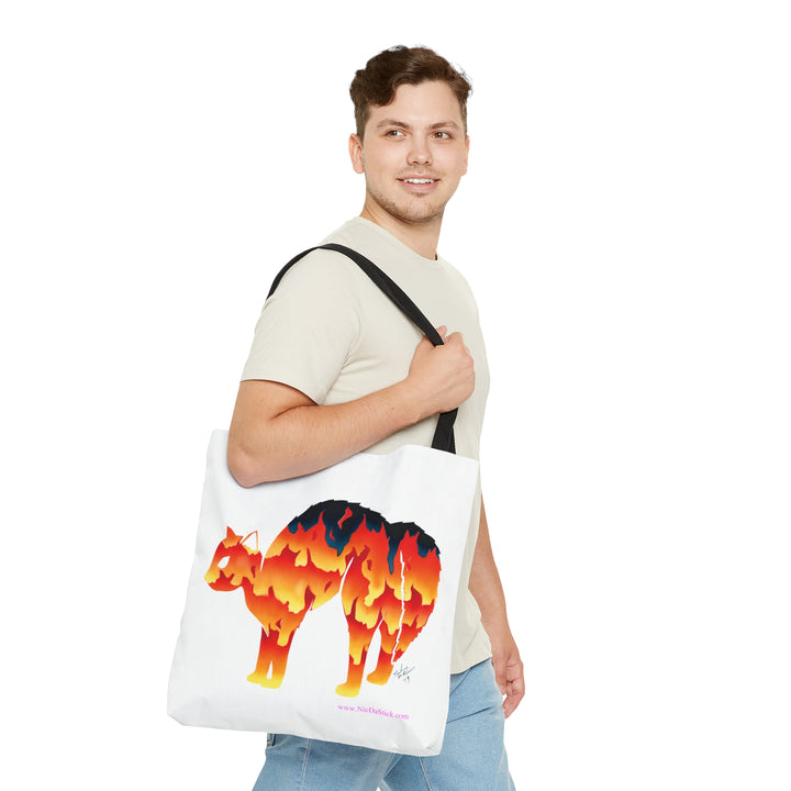 Fire Silohcat AOP Tote Bag