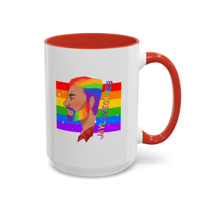 Pride 2026 Jaylovegames Accent Coffee Mug — 'Jaylovepride'  (11/15oz)