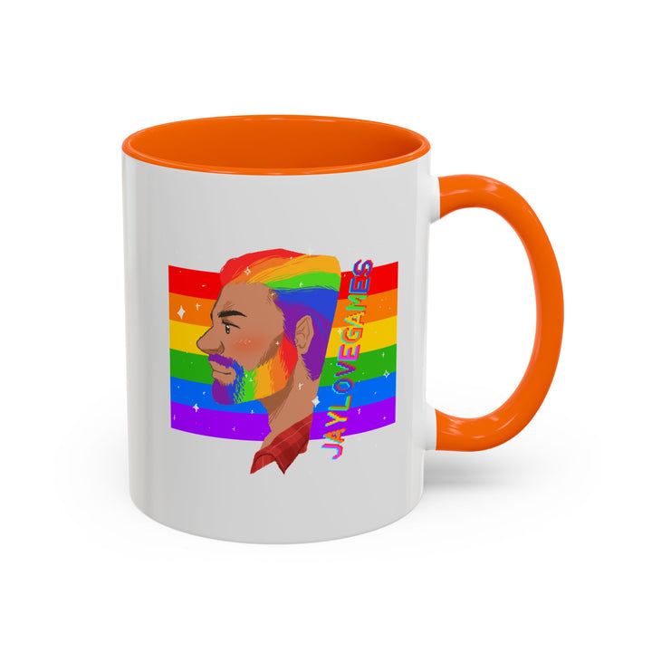Pride 2026 Jaylovegames Accent Coffee Mug — 'Jaylovepride'  (11/15oz)