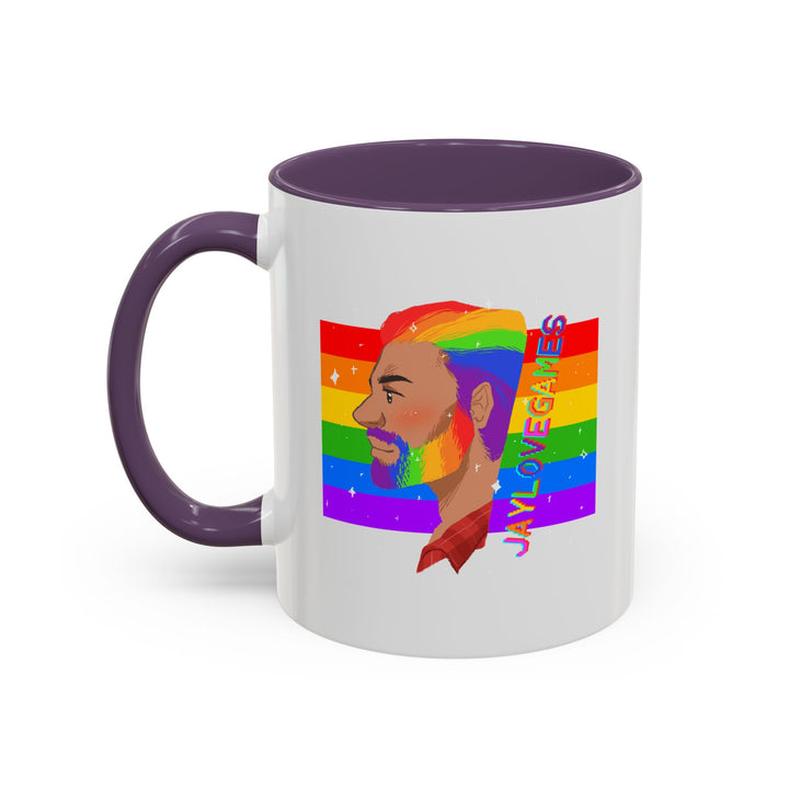 Pride 2026 Jaylovegames Accent Coffee Mug — 'Jaylovepride'  (11/15oz)