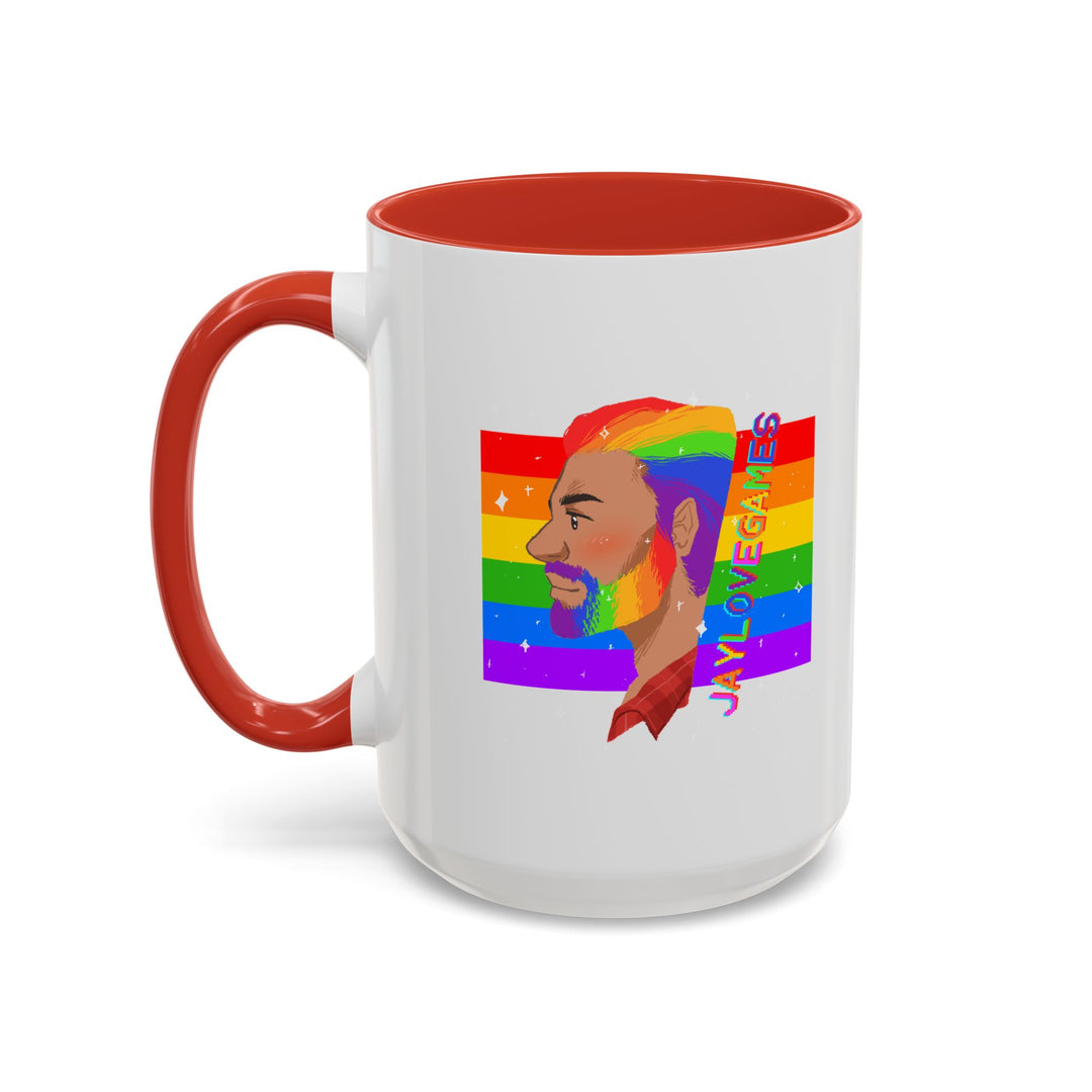 Pride 2026 Jaylovegames Accent Coffee Mug — 'Jaylovepride'  (11/15oz)