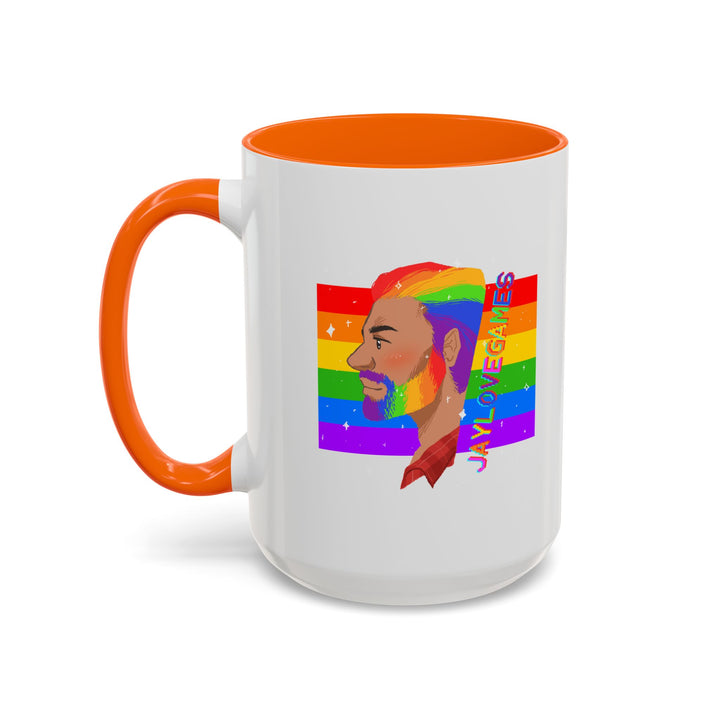 Pride 2026 Jaylovegames Accent Coffee Mug — 'Jaylovepride'  (11/15oz)