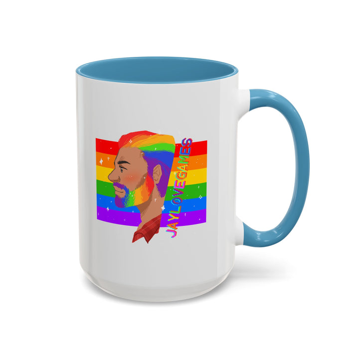 Pride 2026 Jaylovegames Accent Coffee Mug — 'Jaylovepride'  (11/15oz)