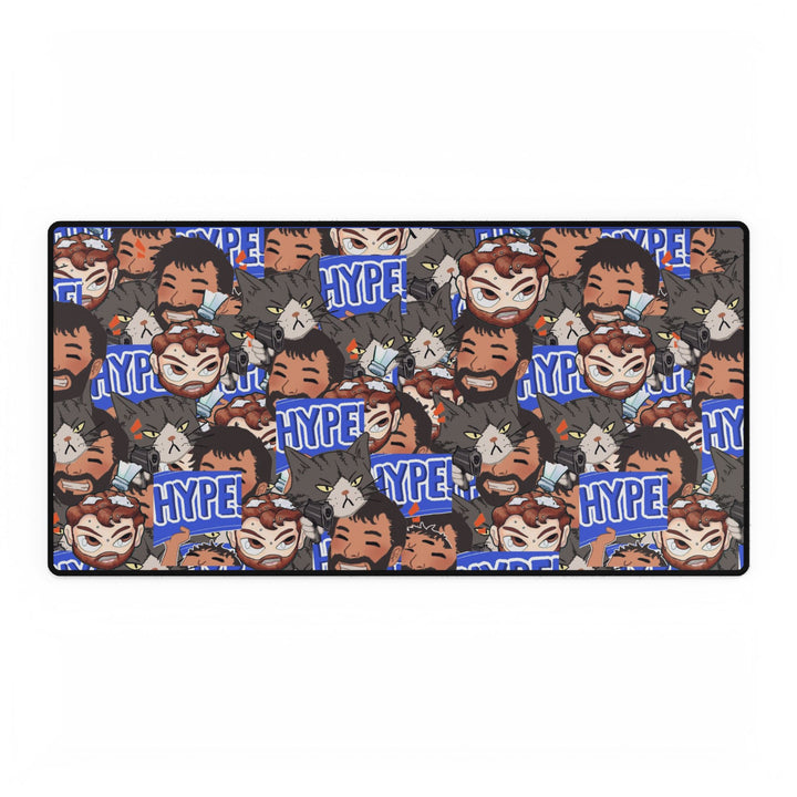 Jaylovegames's Vibrant Emote Gaming Desk Mat - HYPE Design, Gamer Accessory, Home Office Decor, Computer Mouse Pad, Unique Gift for Gamers