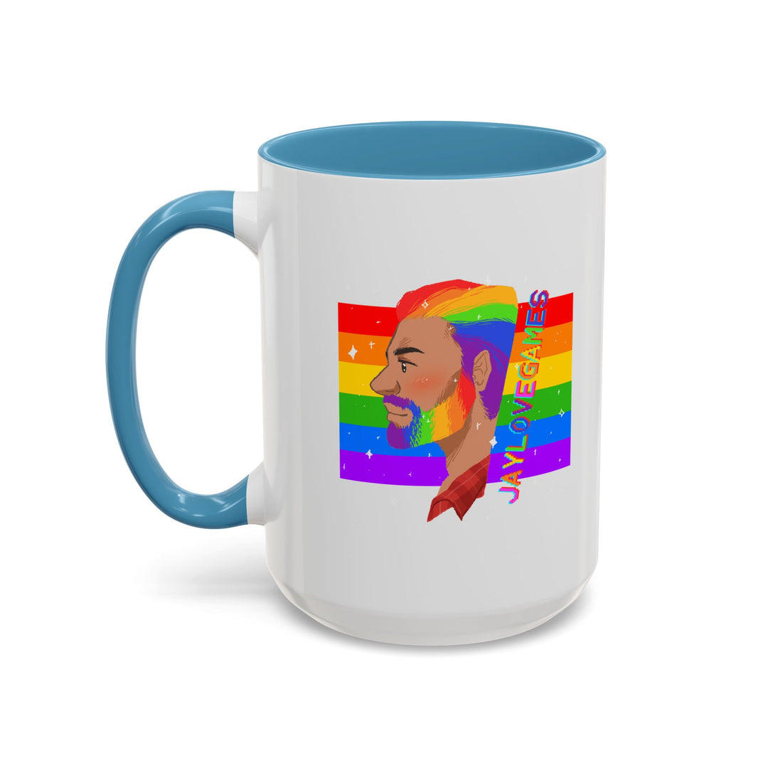 Pride 2026 Jaylovegames Accent Coffee Mug — 'Jaylovepride'  (11/15oz)