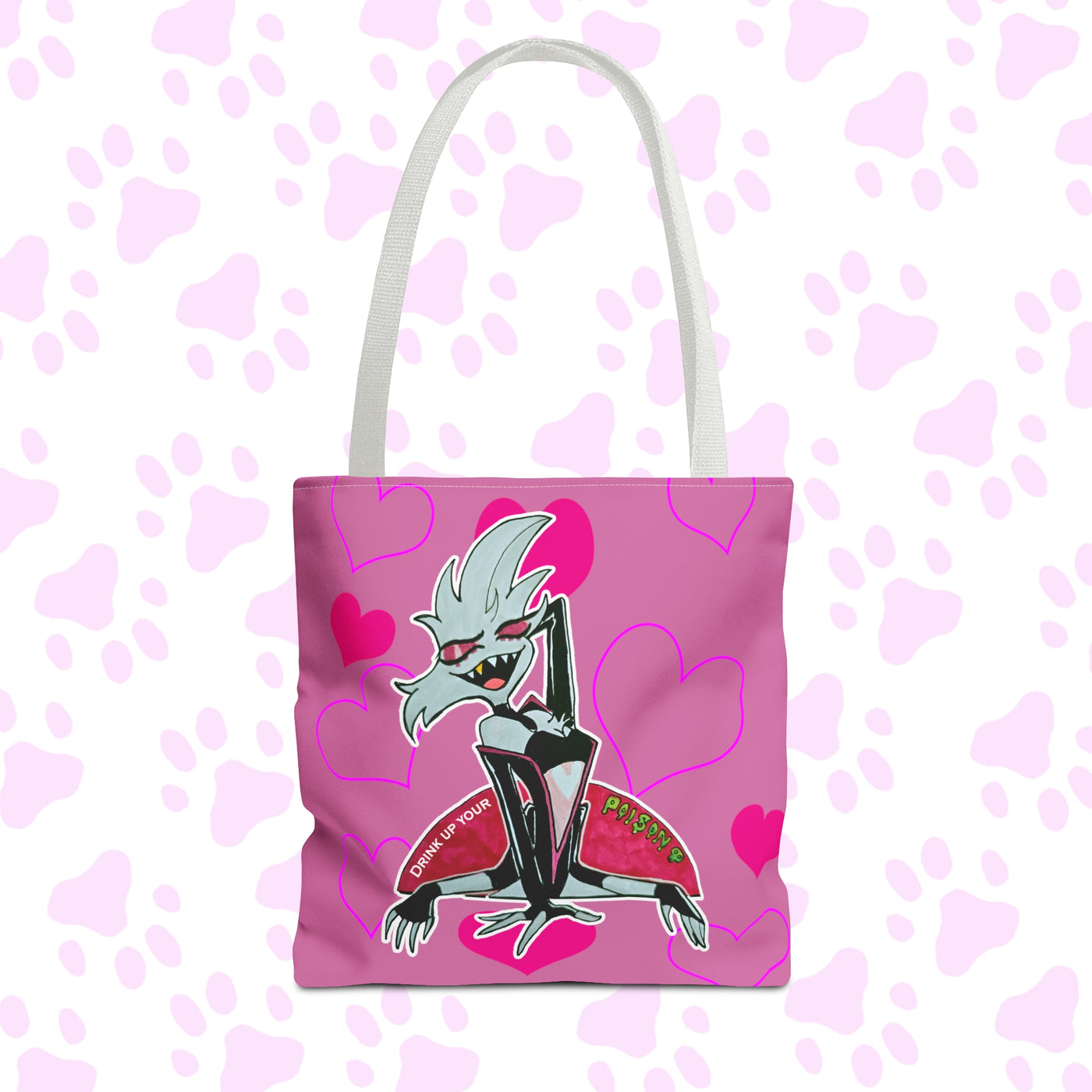 Angel - Drink up your Poison Tote Bag (AOP) - Hearts
