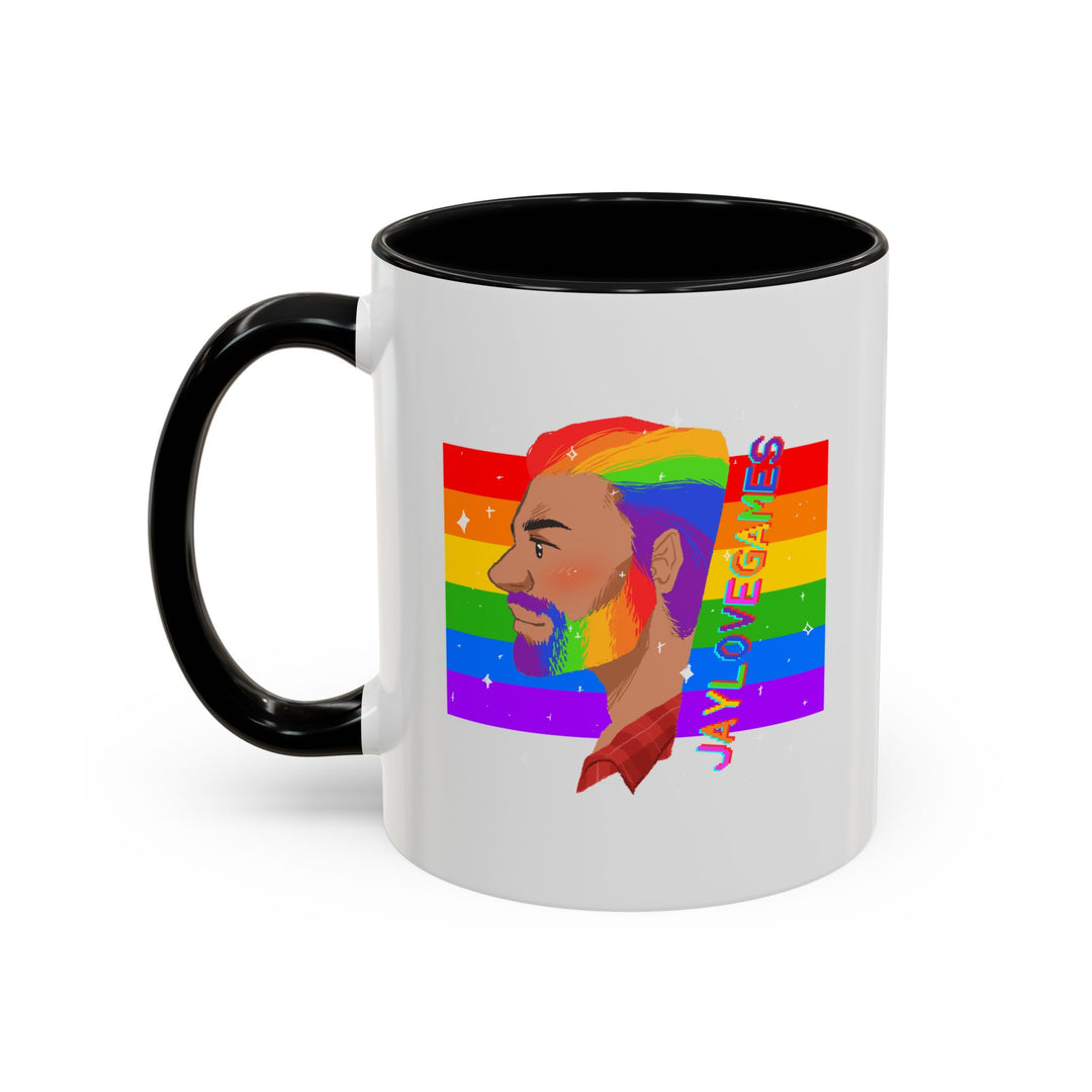 Pride 2026 Jaylovegames Accent Coffee Mug — 'Jaylovepride'  (11/15oz)