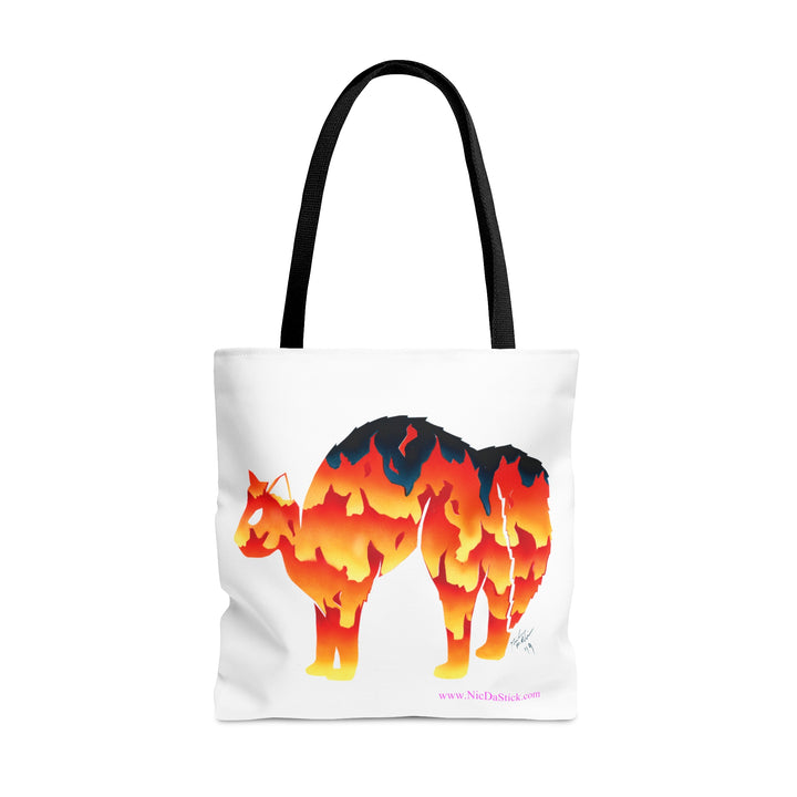 Fire Silohcat AOP Tote Bag