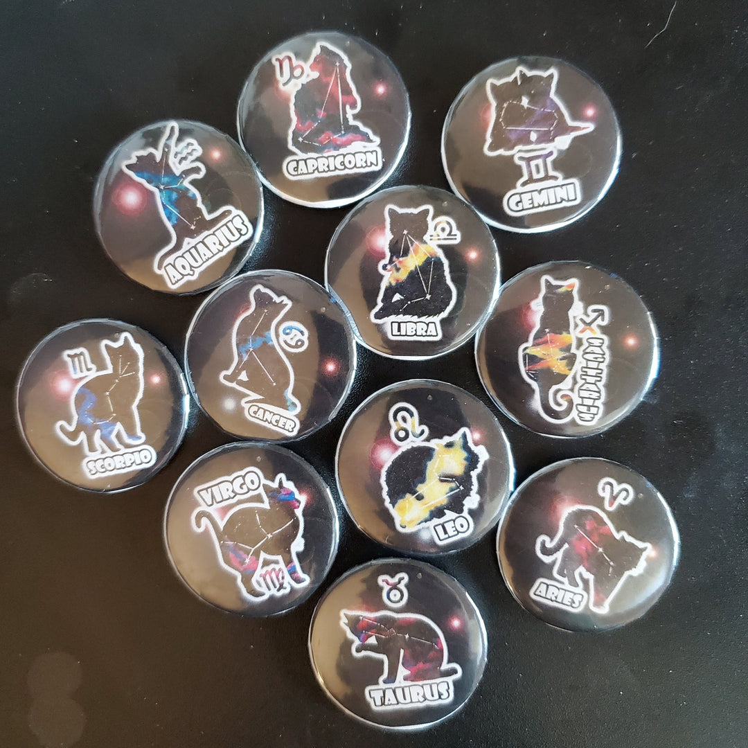 Zodicat Aries Button Pin