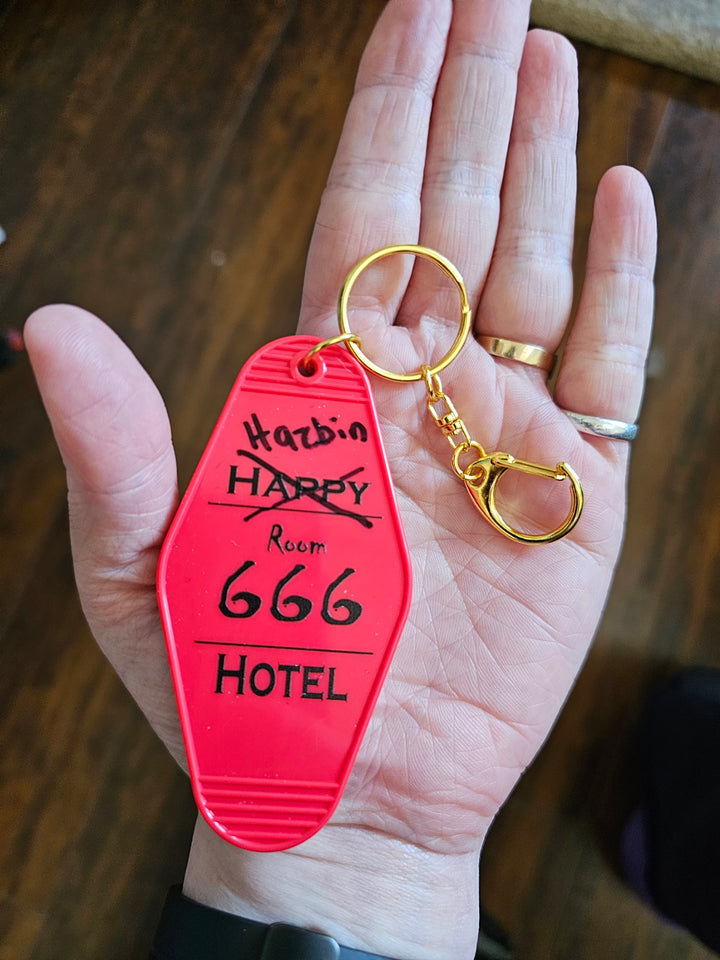 Happy Hotel - Room 666 Fan Keychain