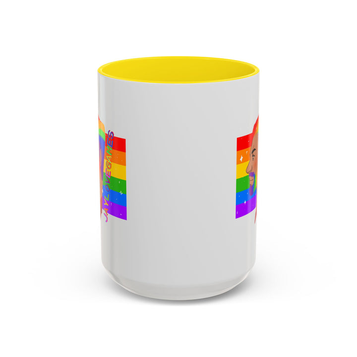 Pride 2026 Jaylovegames Accent Coffee Mug — 'Jaylovepride'  (11/15oz)