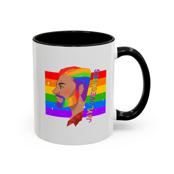 Pride 2026 Jaylovegames Accent Coffee Mug — 'Jaylovepride'  (11/15oz)