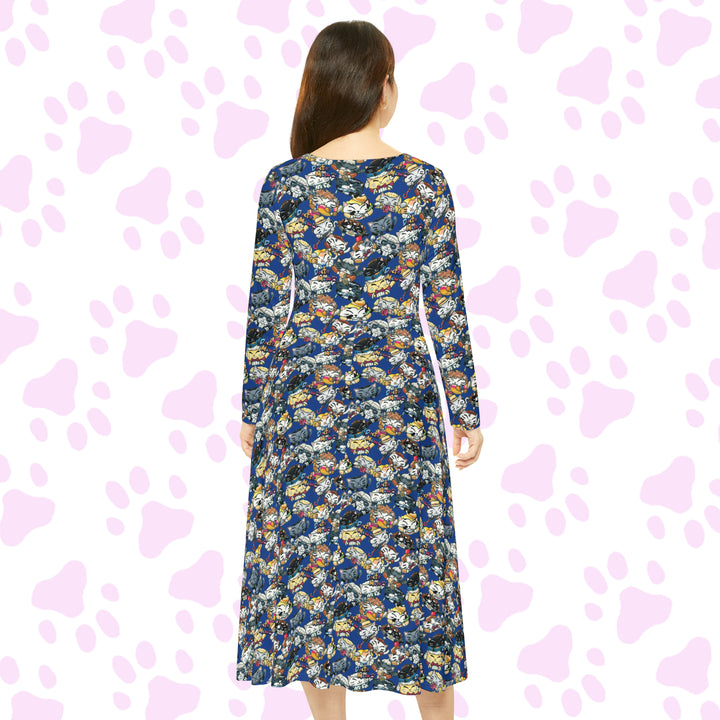 Doctor Mew - All Doctors Women's Long Sleeve Dance Dress (AOP)