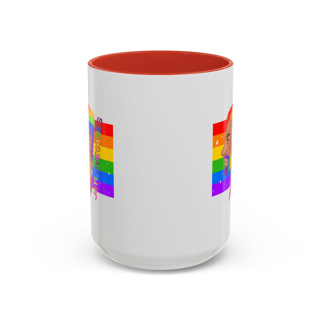 Pride 2026 Jaylovegames Accent Coffee Mug — 'Jaylovepride'  (11/15oz)