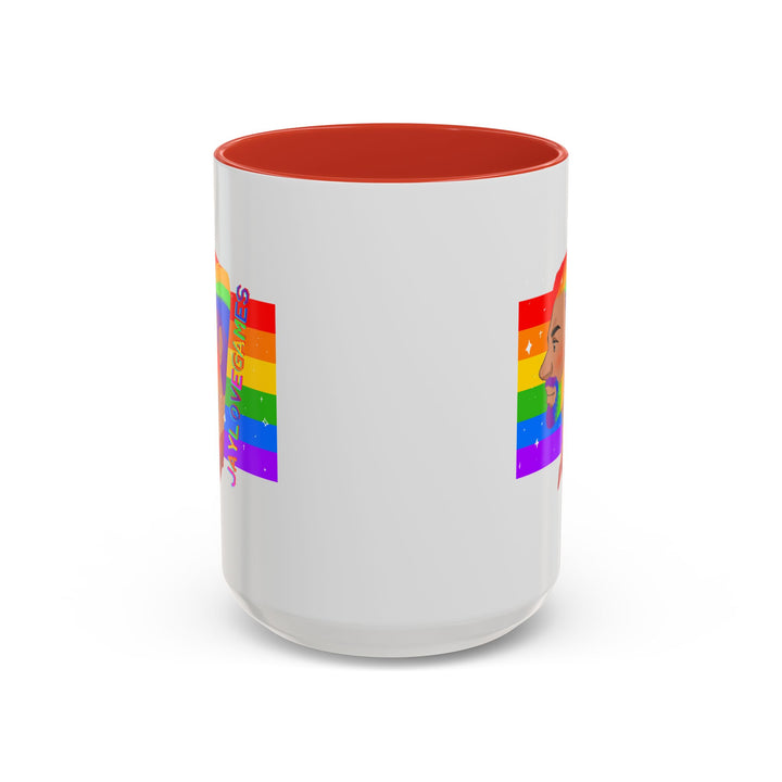 Pride 2026 Jaylovegames Accent Coffee Mug — 'Jaylovepride'  (11/15oz)