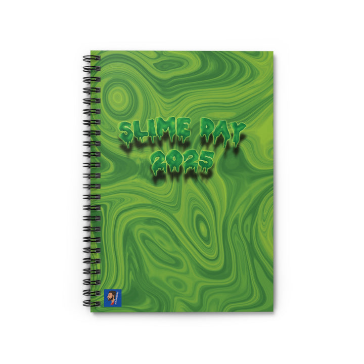 Slime Day 2025 Spiral Notebook — Green Swirl Ruled Journal