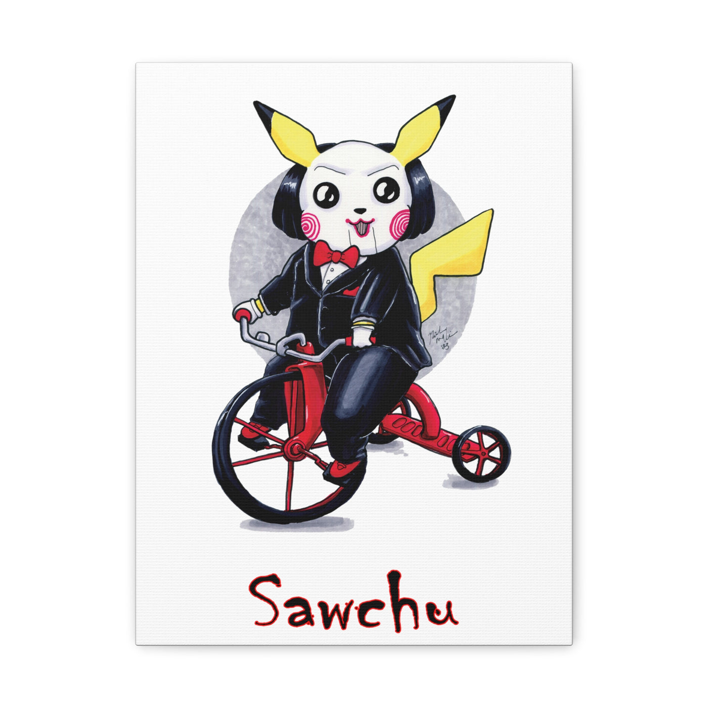 Sawchu - Horrorchu Mashup Canvas Print  w/Text