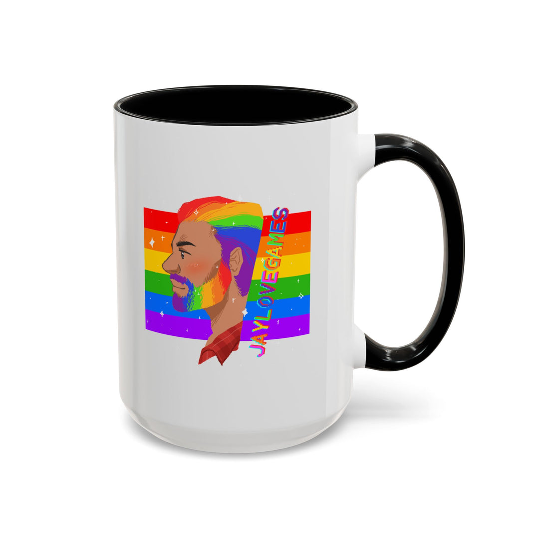 Pride 2026 Jaylovegames Accent Coffee Mug — 'Jaylovepride'  (11/15oz)