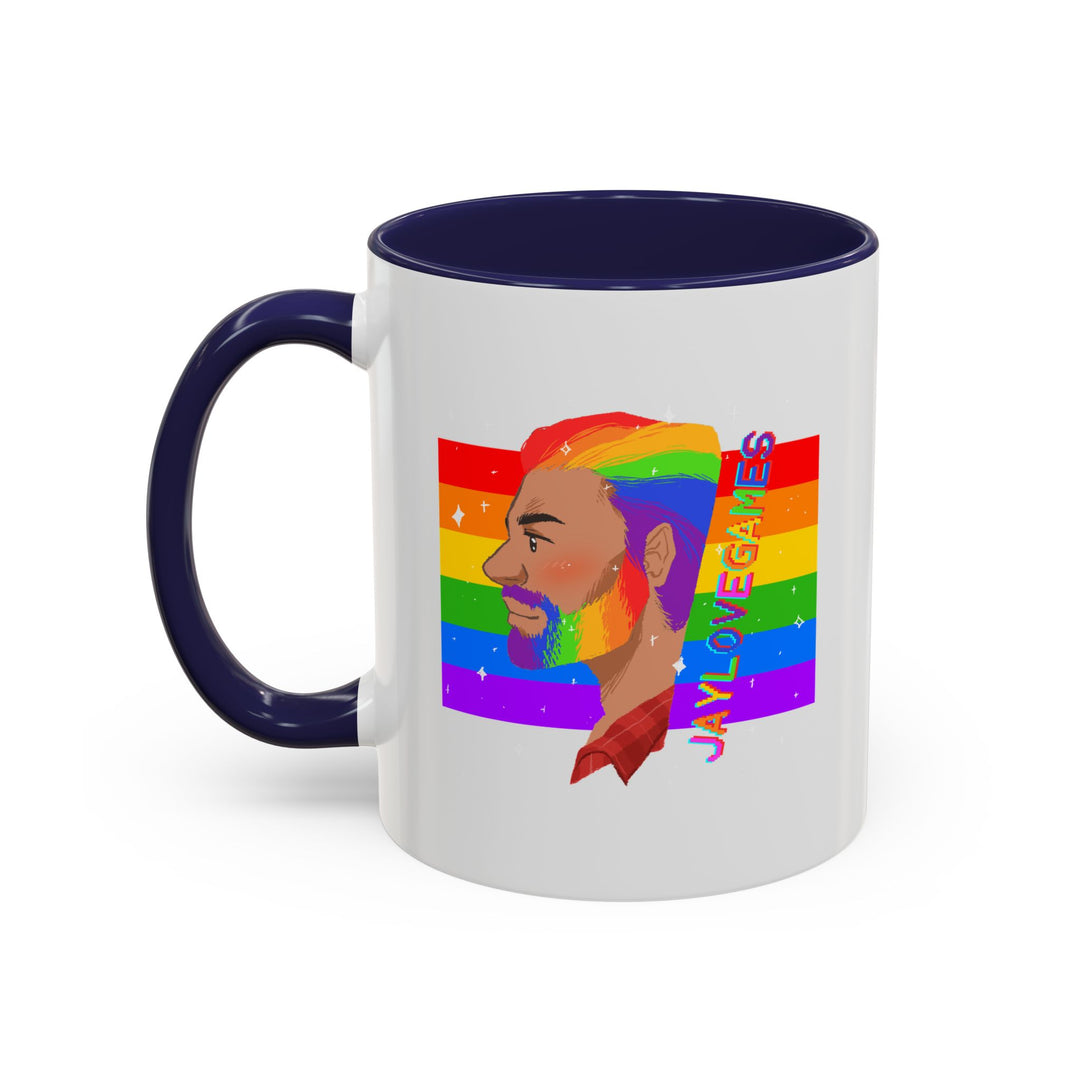 Pride 2026 Jaylovegames Accent Coffee Mug — 'Jaylovepride'  (11/15oz)