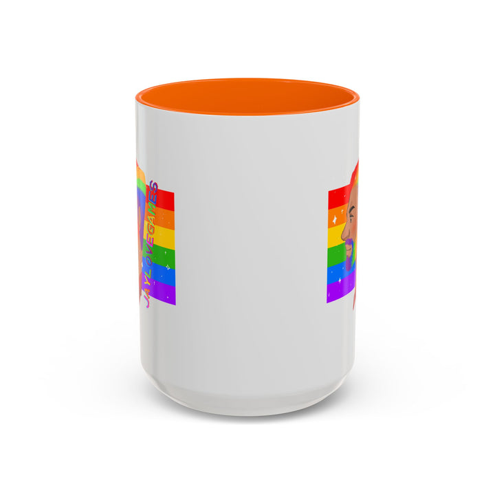 Pride 2026 Jaylovegames Accent Coffee Mug — 'Jaylovepride'  (11/15oz)