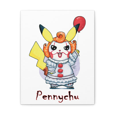 Pennychu - Horrorchu Mashup Canvas Print  w/Text