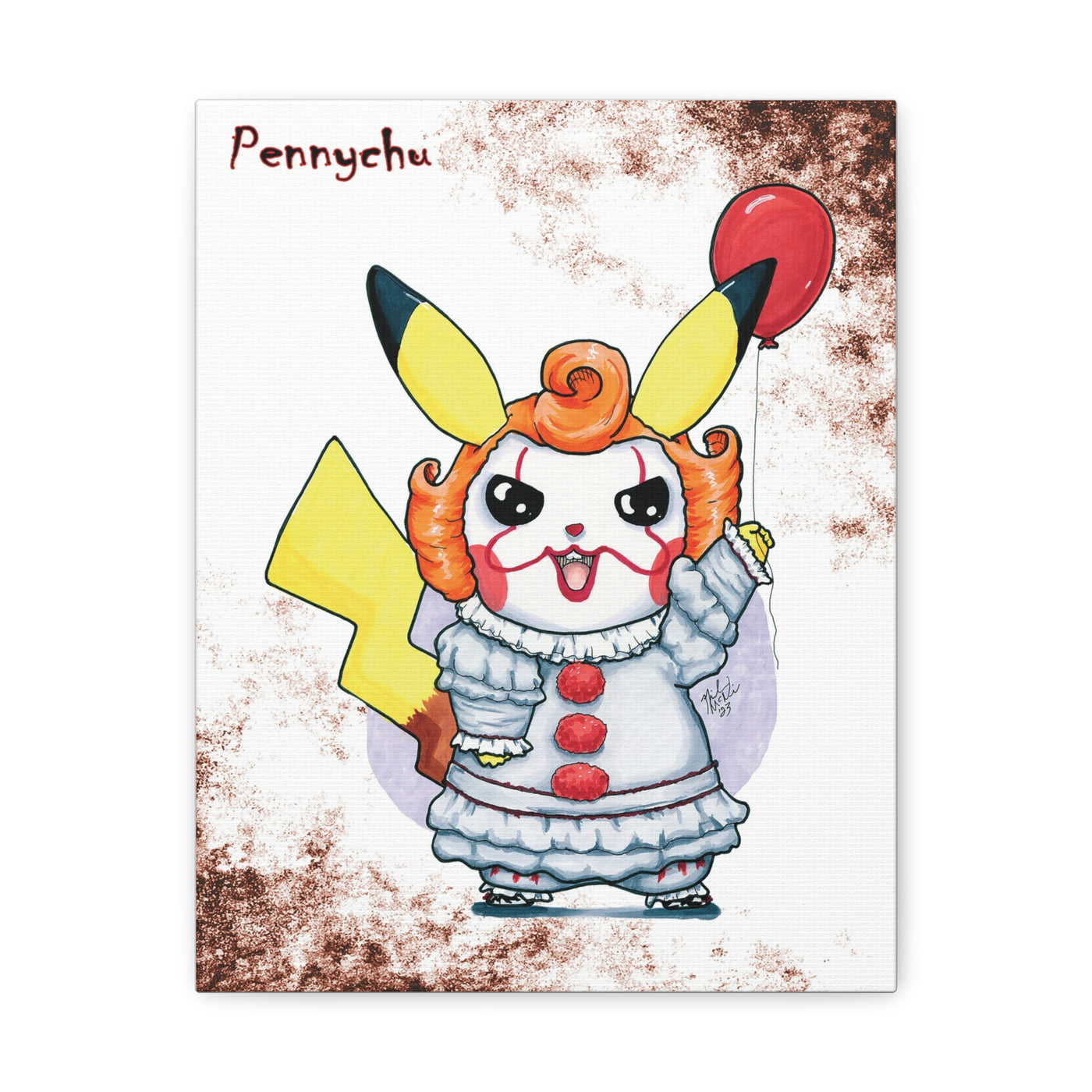 Pennychu - Horrorchu Mashup Canvas Print