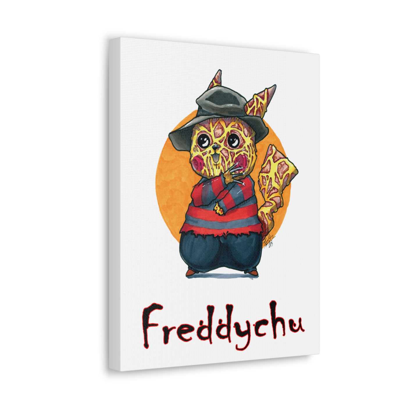 Freddychu - Horrorchu Mashup Canvas Print  w/Text