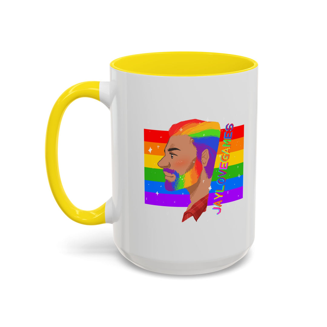Pride 2026 Jaylovegames Accent Coffee Mug — 'Jaylovepride'  (11/15oz)