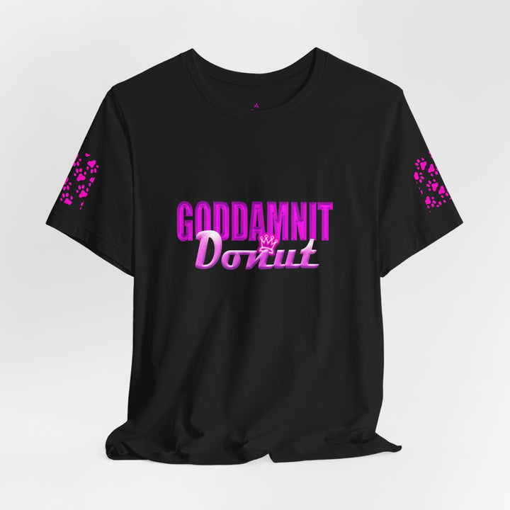 Goddamnit Donut Graphic Tee — Retro Pink Script Shirt